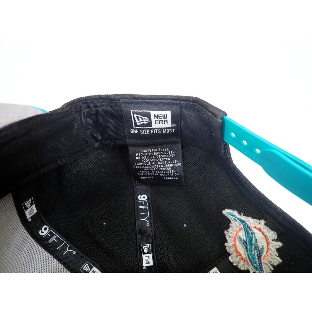 New Era 9FIFTY Miami Dolphins Snapback Hat Black Teal NFL Football Cap - Picture 7 of 9